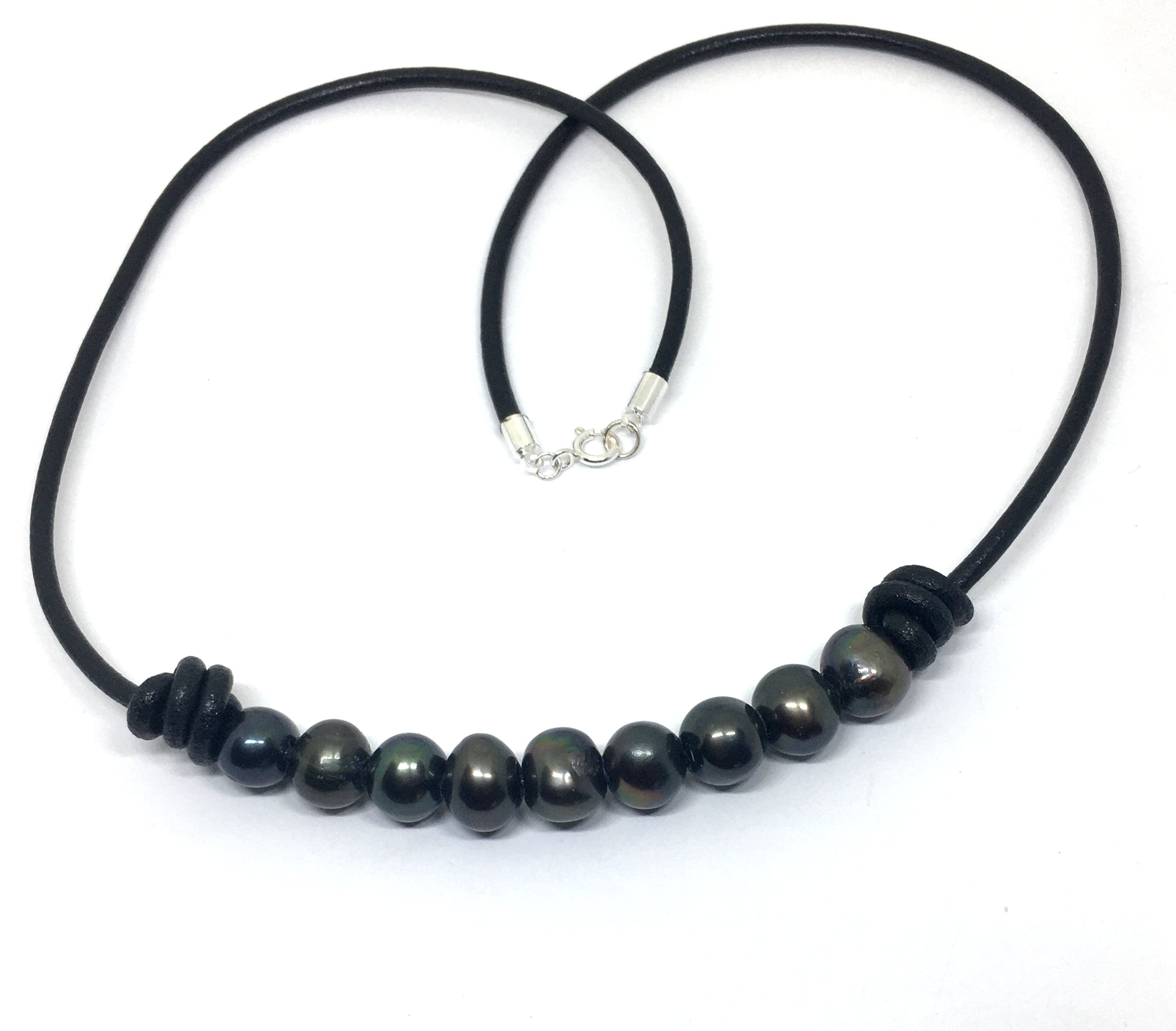 Amazon.com: 2mm Black Leather Cord Necklace with Sterling Silver Lobster  Clasp 12
